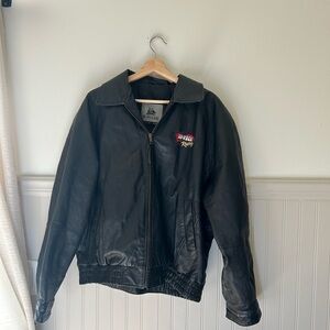 Vintage Burks Bay Hi-Tech Racing Men’s Dark Brown Leather Jacket Medium
